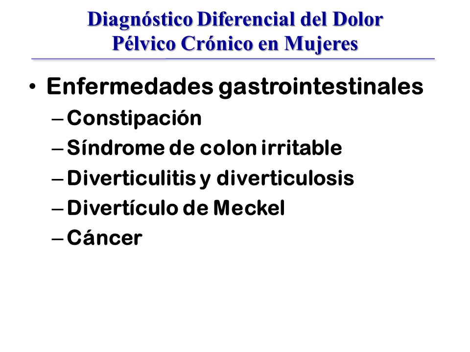 Dolor cronico pelvico en mujeres